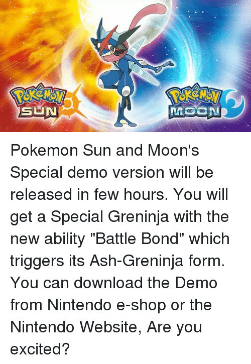 pokemon sun and moon demo time